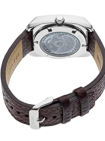Seiko Recraft Series Automatic Watch with Stainless Steel Case, and Leather Strap #SNKP27