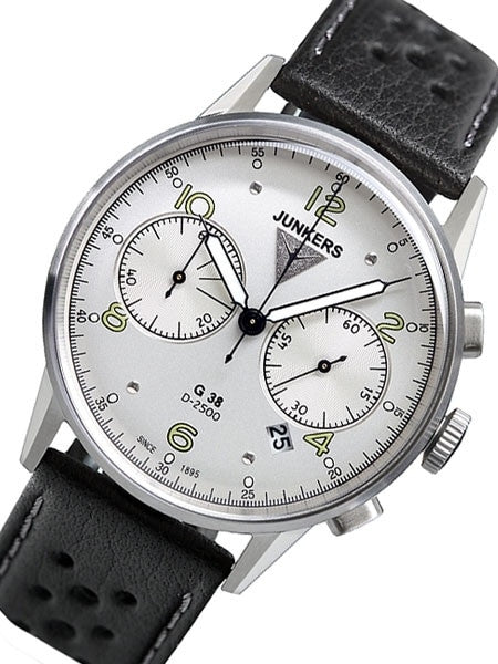 Junkers G38 Silver Dial, Quartz Chronograph with 60-Minute Timer #6984-1