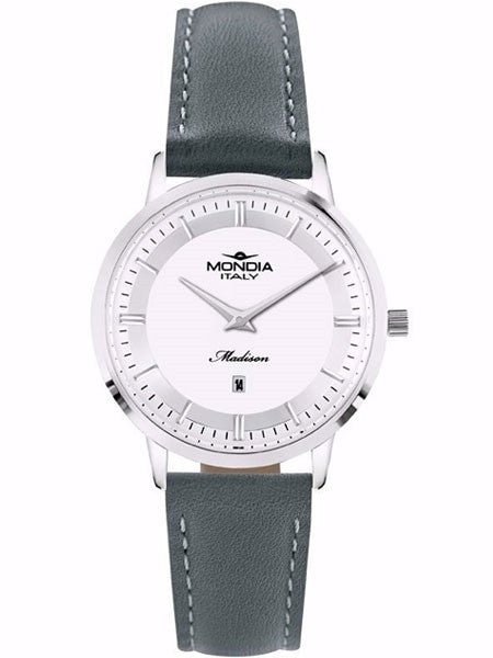 Mondia Women's Madison Quartz Dress Watch with Matching Leather Strap #MI-771-SS-11SLSL-CP