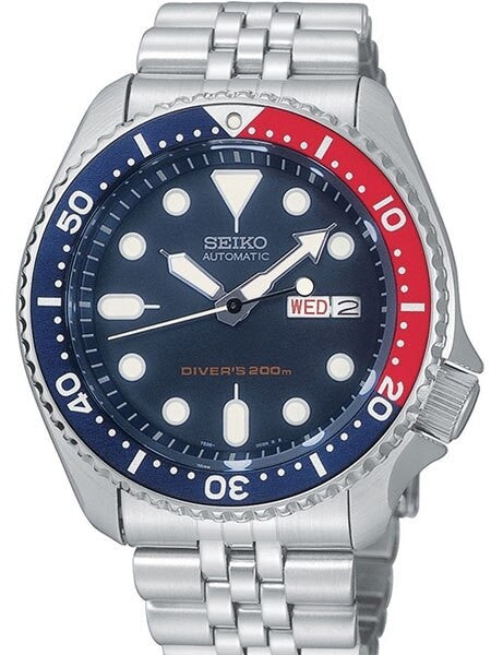 Seiko 21-Jewel Automatic Dive Watch with Stainless Steel Bracelt #SKX175