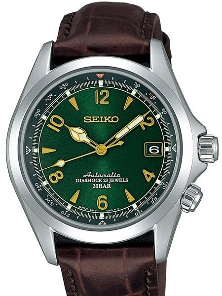Scratch and Dent - Seiko Green Dial Automatic Alpinist Field Watch with 38mm Case, and Sapphire Crystal  #SARB017 5