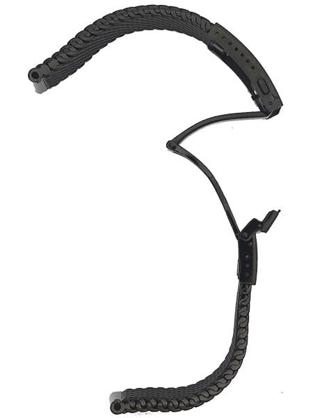 STAIB Polished Black IP Mesh Bracelet #Steel-2784-20752APL (Long), (Straight End, 20mm)