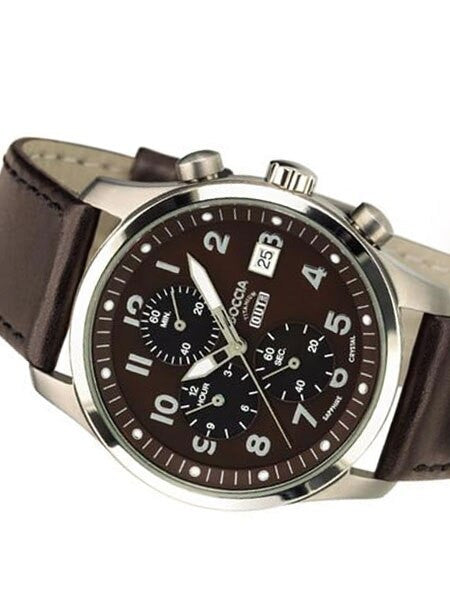Boccia Mens Quartz Chronograph Watch with 12-Hour Totalizer and 38mm Titanium Case #3780-02