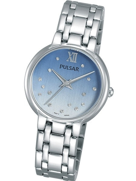 Pulsar Ladies Crystal Stars Night Out Watch with Gradient Blue Dial #PH8301