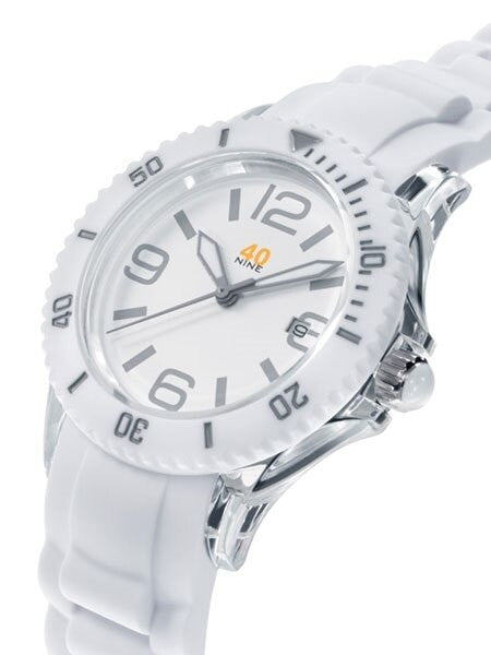 40Nine Clear Plastic 46mm Case with White Silicone Rubber Strap #40NINE02-ALLWHITE