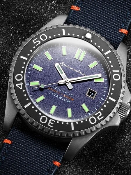 Spinnaker Tesei Titanium Automatic 200 Meter Dive Watch With Blue Dial SP-5061-02