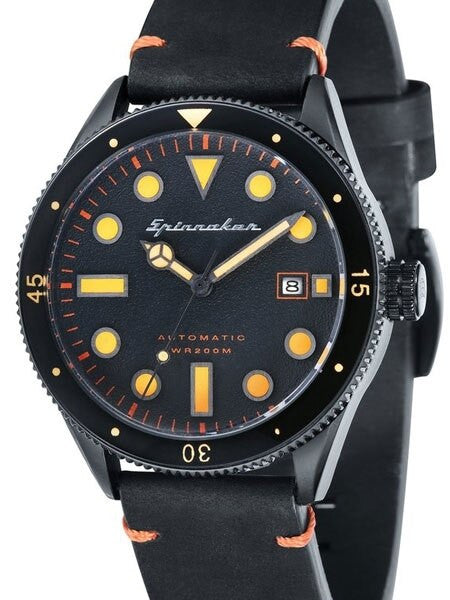 Spinnaker Cahill Automatic Dive Watch with 43mm Black IP Case #SP-5033-03