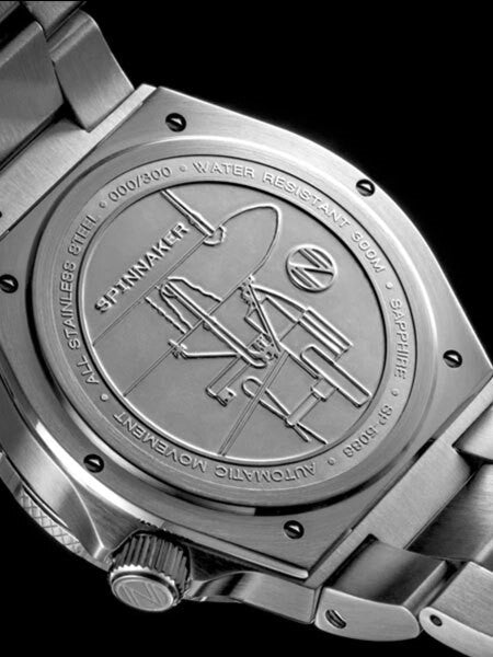 Spinnaker Boettger 300 Meter Hi-Beat Automatic Dive Watch with Stainless Steel Unique Black Dial #SP-5083-11