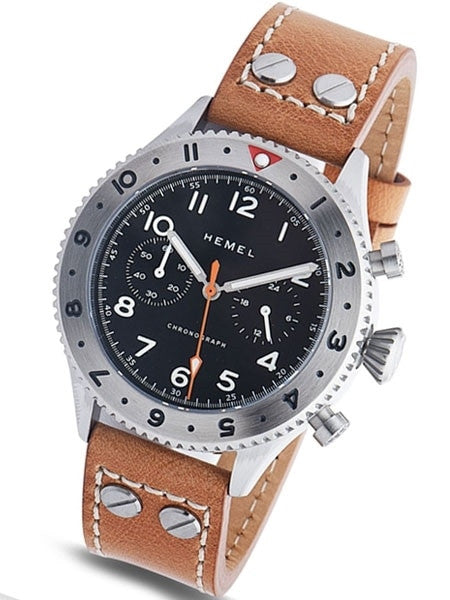 HEMEL 24 Quartz Chronograph Watch with GMT Bezel and Sapphire Crystal #HFT20-VK2