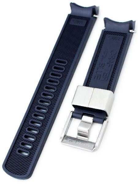 Crafter Blue 20mm Curved-End Rubber Watch Strap for Seiko Sumo #CB02-B