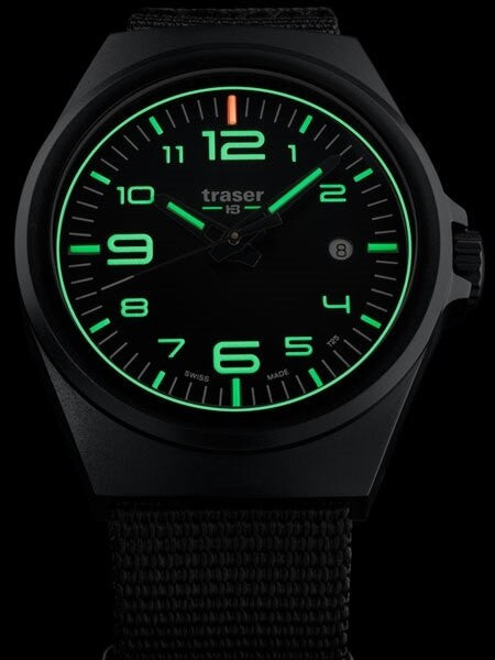 Traser P59 Essential M Black Dial Watch w/Trigalight + SuperLuminova #108218