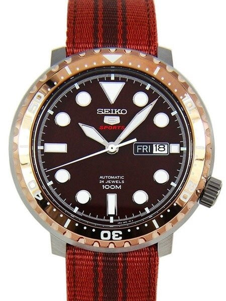 Seiko 5 Sports Automatic 24-Jewel Bottle-Cap, Root Beer Watch #SRPC68K1