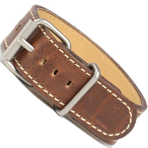 Bertucci Nut Brown Montanaro Survival Horween Leather Strap with Stainless Steel Buckle #126M