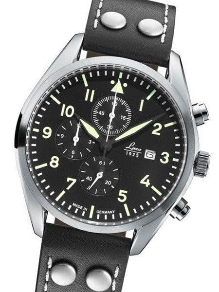 Laco Trier Type C Dial Chronograph Watch with 12-hour Totalizer #861915