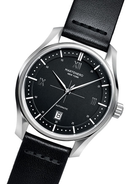 Martenero Marquis Automatic Dress Watch with Black Dial, Sapphire Crystal #MQS003