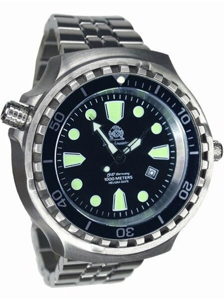 Tauchmeister Automatic, 1000m Dive Watch with Helium Release Valve and Sapphire Crystal #T0253M