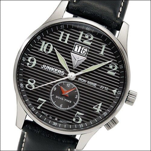 Junkers Iron Annie Big Date, Dual Time Watch with Corrugated Dial #6640-2