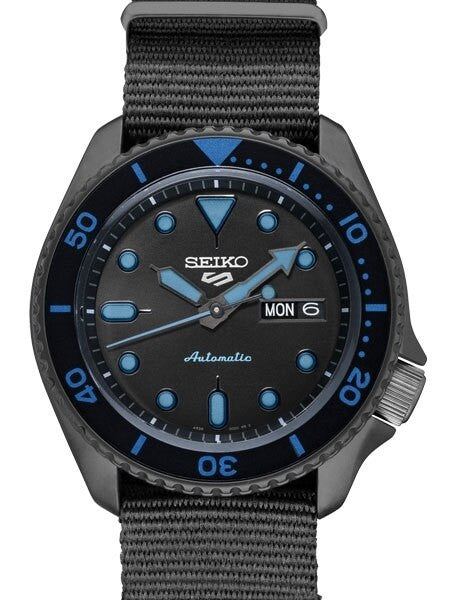 Seiko 5 Sports 24-Jewel Automatic Watch with Black Dial and Black PVD Case #SRPD81