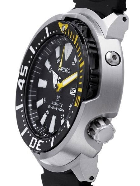 Seiko Prospex 24-Jewel Automatic Black PVD Dive Watch with Case