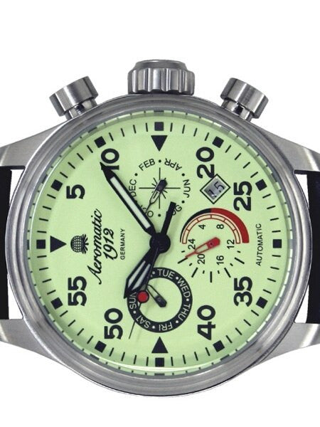 Aeromatic 1912 Calendar Watch with Luminous Dial #A1419 — Long