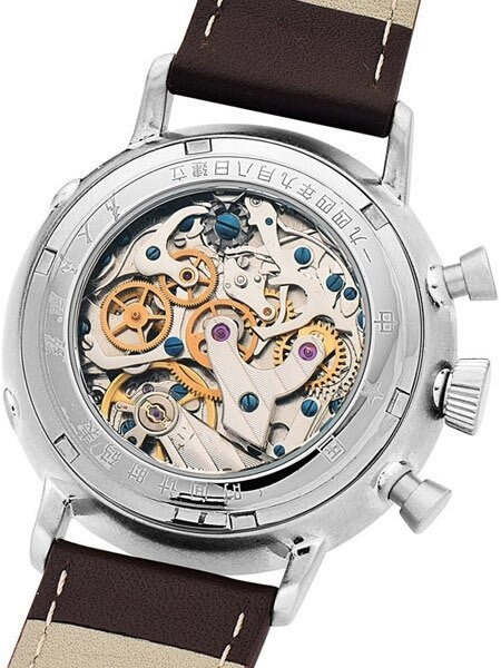 Red Star Hand Wind Mechanical Chronograph with Moonphase #7756G-D