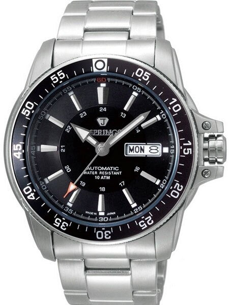 J. Springs Automatic 21-Jewel Sport Watch with Day and Date, Black Dial #BEB059