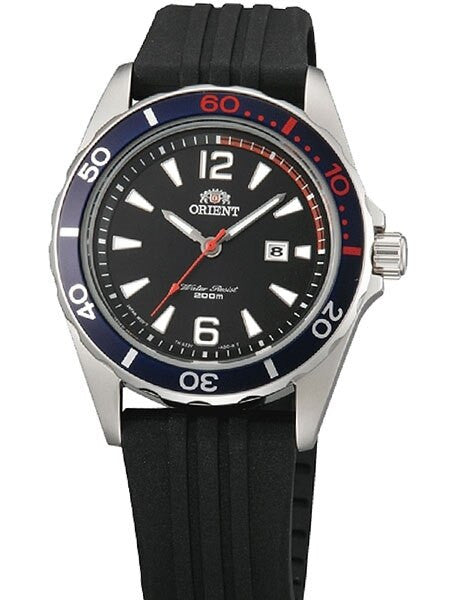 Orient 200 Meter Ms. Diver Quartz Watch on a Black Rubber Strap #SZ3V003B