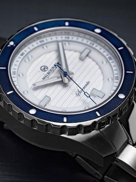 Melbourne Sorrento 200 Meter Automatic Dive Watch with White Dial, Blue Bezel #SO.42.A.3HN.03