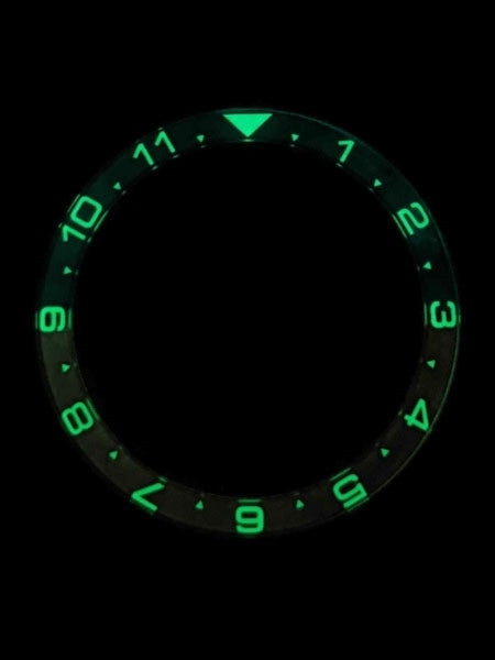 Dual-Time Dark Blue-Red Luminous Sapphire Bezel Insert for Seiko SKX007, SKX009, SKX011 #C38