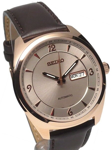 Seiko Recraft Series Automatic Watch with 43.5mm Case, Brown Leather Strap #SNKN72