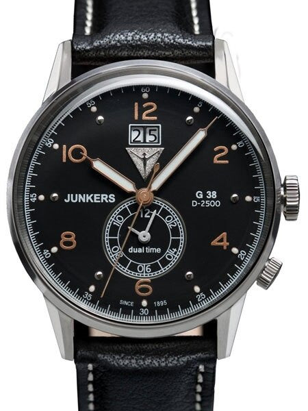 Junkers G38 Big Date, Dual Time Watch with Two Crowns #6940-5