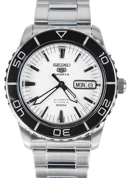 Seiko 41mm Sports 5, 23-Jewel Automatic Watch with Day and Date Window #SNZH51K1