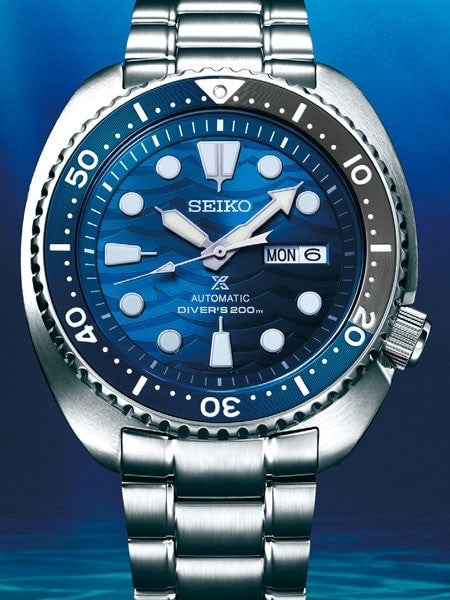 Seiko Save the Ocean Prospex Turtle Automatic Dive Watch with Stainless Steel Bracelet #SRPD21