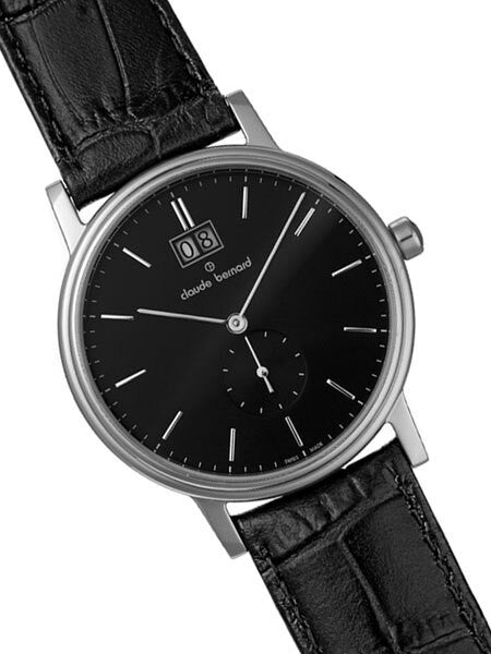 Claude Bernard Elegant and Thin Big Date Quartz Dress Watch #64010-3-NIN