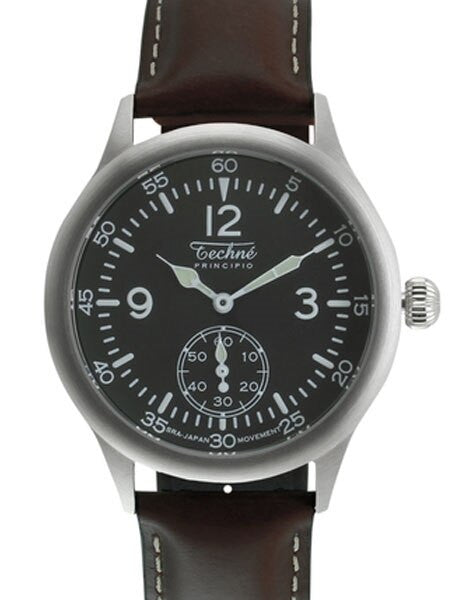 Techne 39.5mm Merlin Quartz Aviator Watch with Onion Crown and Small Seconds #246.061