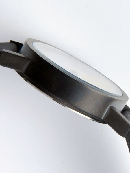 Projects 33mm Black Deja Vu Quartz Watch with Matching Rubber Strap #7287W