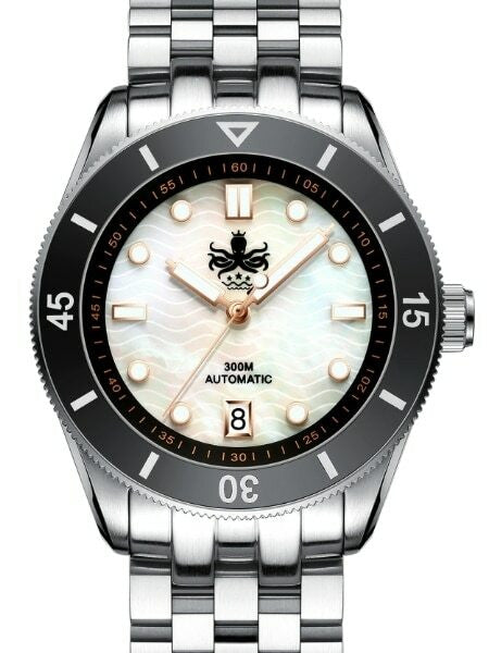 Scratch and Dent - PHOIBOS Wave Master 300-Meter Automatic Dive Watch with MOP Dial, AR Sapphire Crystal #PY010D