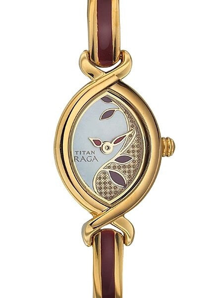 Titan Ladies Raga Jewelry Inspired Gold-Tone Quartz Watch with Bracelet #2251YM24