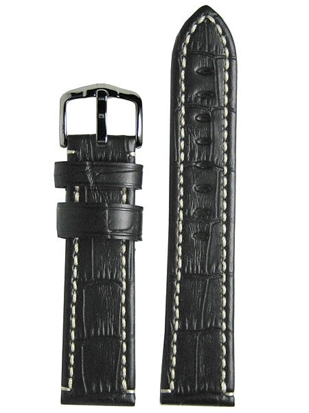Hirsch Knight High Grade Alligator Embossed Leather Watch Strap #109028-50