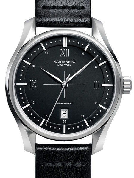 Martenero Marquis Automatic Dress Watch with Black Dial, Sapphire Crystal #MQS003