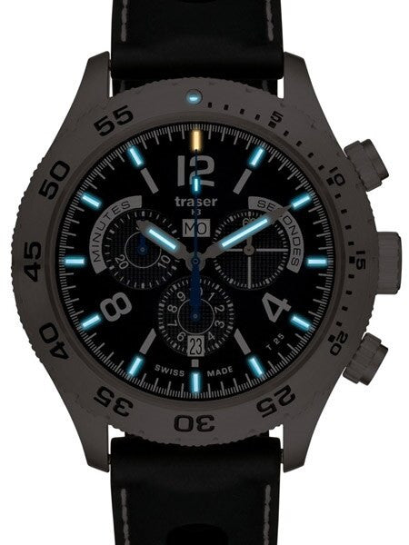 Traser Swiss Made Elegance Chronograph Watch with 46mm SS Case #105036