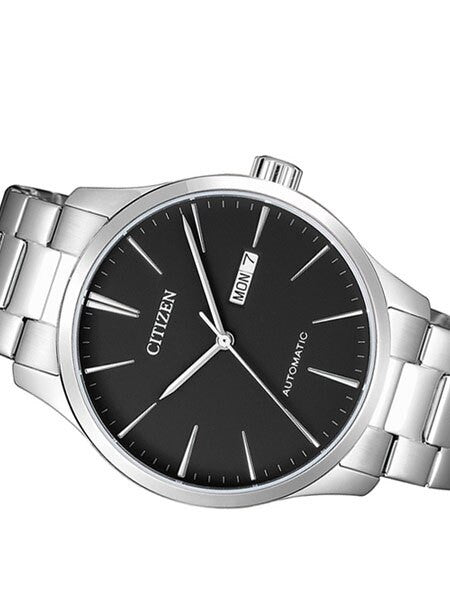 Citizen Automatic Black Dial Watch with Stainless Steel Bracelet #NH8350-83E