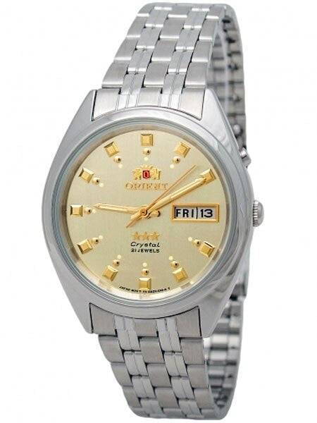 Orient Automatic Watch with Champange Dial, Day-Date and SS Bracelet #EM0401NC