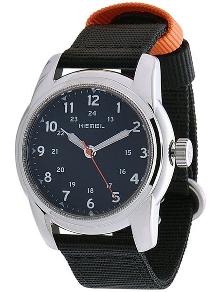 HEMEL 24 Automatic Military-Styled Watch with Matte Black Dial and Sapphire Crystal #HM1