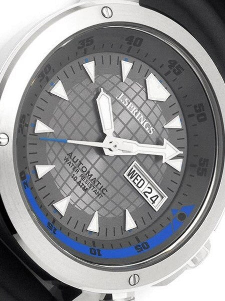 J. Springs Automatic 21-Jewel Sport Watch with Day and Date, Grey Dial #BEB086