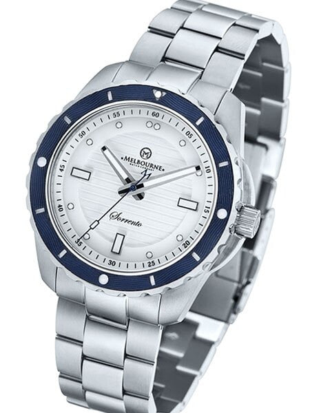 Melbourne Sorrento 200 Meter Automatic Dive Watch with White Dial, Blue Bezel #SO.42.A.3HN.03