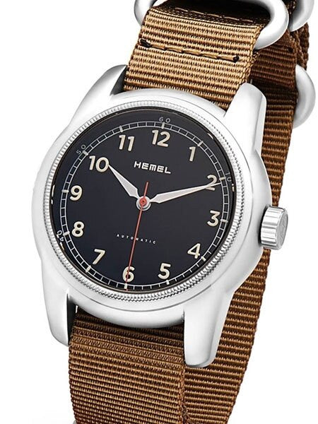 HEMEL Track Automatic Military-Styled Watch with Bead Blasted Case and Sapphire Crystal #HM2B