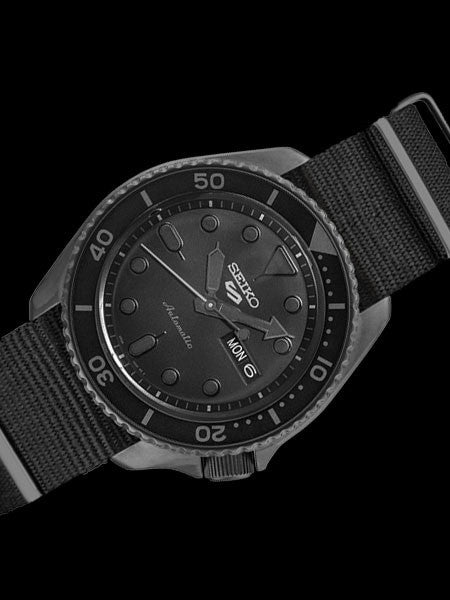 Seiko 5 Sports 24-Jewel Automatic Watch with Black Dial and Black PVD Case #SRPD79