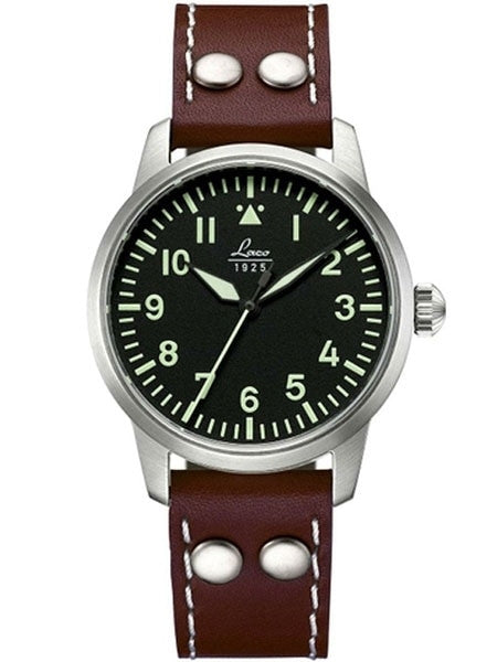 Laco 36mm Osaka Type A Dial Automatic Pilot Watch, New Sapphire Crystal #861798