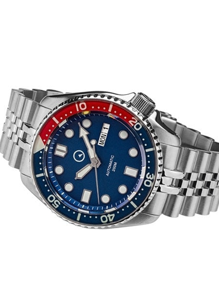 Islander Automatic Dive Watch with Solid-Link Bracelet, AR Sapphire Crystal, and Luminous Sapphire Bezel Insert #ISL-19